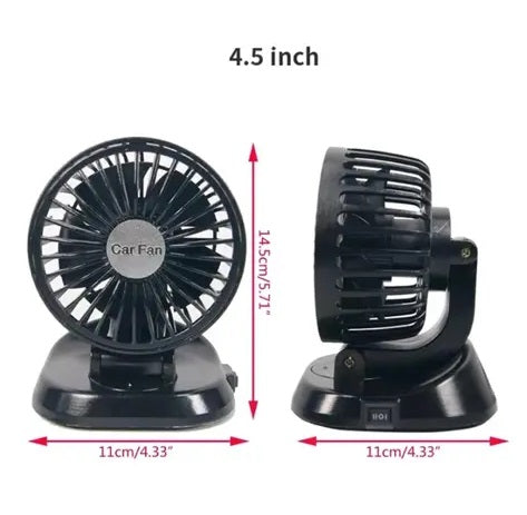 12V Electric Cooling Fan (Single Head, 360° Rotatable) – Car Air Circulator