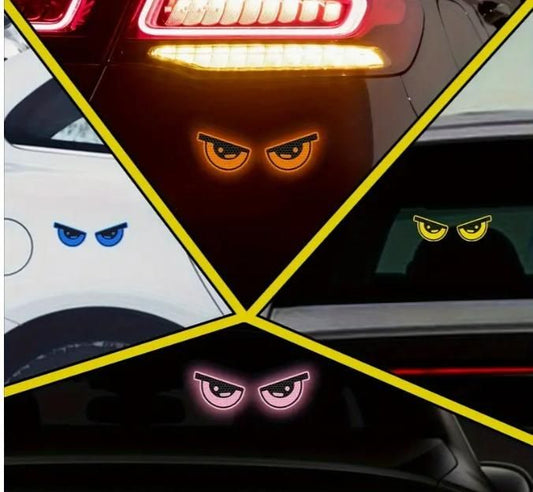 4 Pieces Monster Eyes Car Reflective Stickers Pack of 2 - Carokit