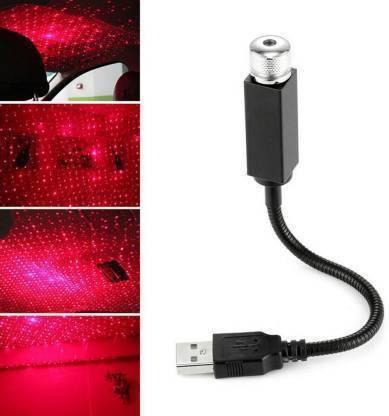12V USB Star Atmosphere Lamp – 360° Rotating Car Ambient Light Projector (Single Piece)
