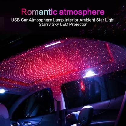12V USB Star Atmosphere Lamp – 360° Rotating Car Ambient Light Projector (Single Piece)