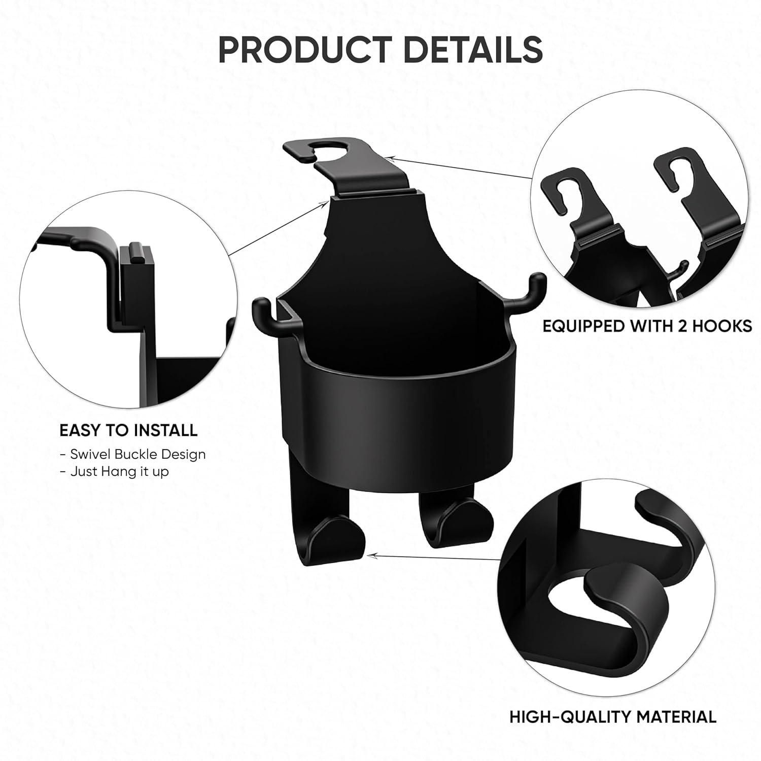 3 in 1 Universal Car Seat Headrest Hooks – Pack of 2, Heavy-Duty Organizer Hangers