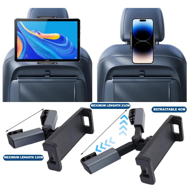 Adjustable Car Headrest Tablet & Phone Holder – Stretch Mount for Backseat Entertainment