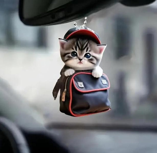 acrylic magic kitten hanging car dashboard charm multicolor pendant 8x8x10cm | Carokit India