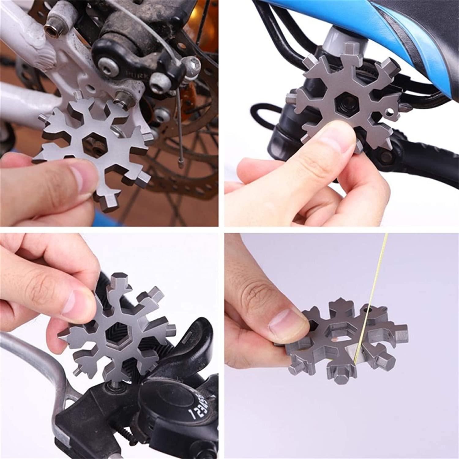 18‑in‑1 Multi-Tool | Stainless Steel Snowflake Screwdriver & Wrench — Compact Keychain Repair Tool