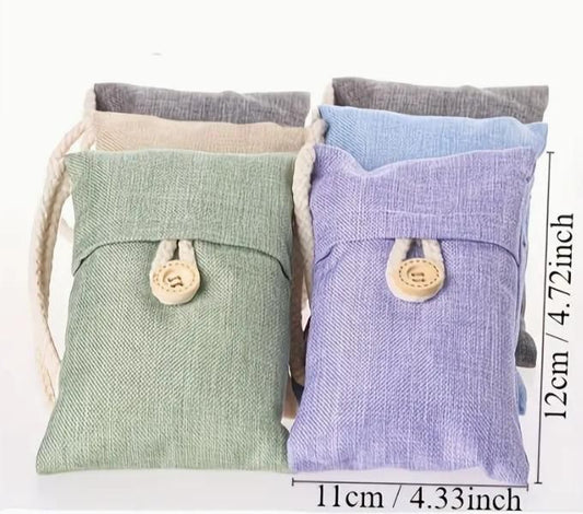 Pack of 2 Bamboo Charcoal Air Purifying Bags – Natural Car Odor Absorbers