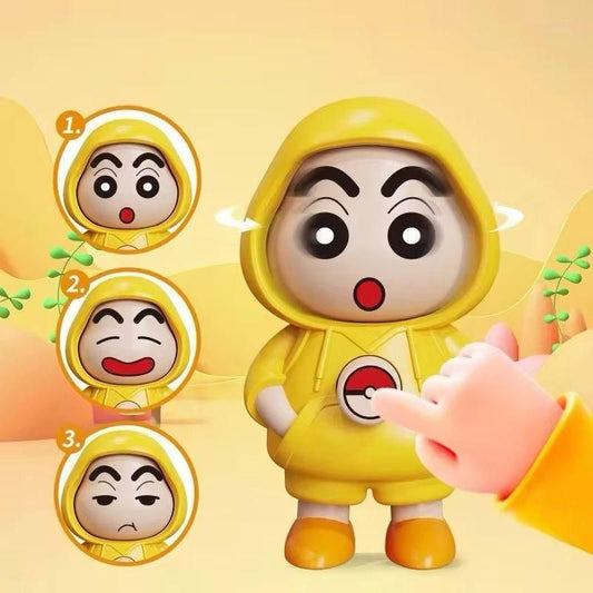 Shinchan Face-Changing Keychain – 3‑Expression Rotating Cartoon Keyring - Carokit