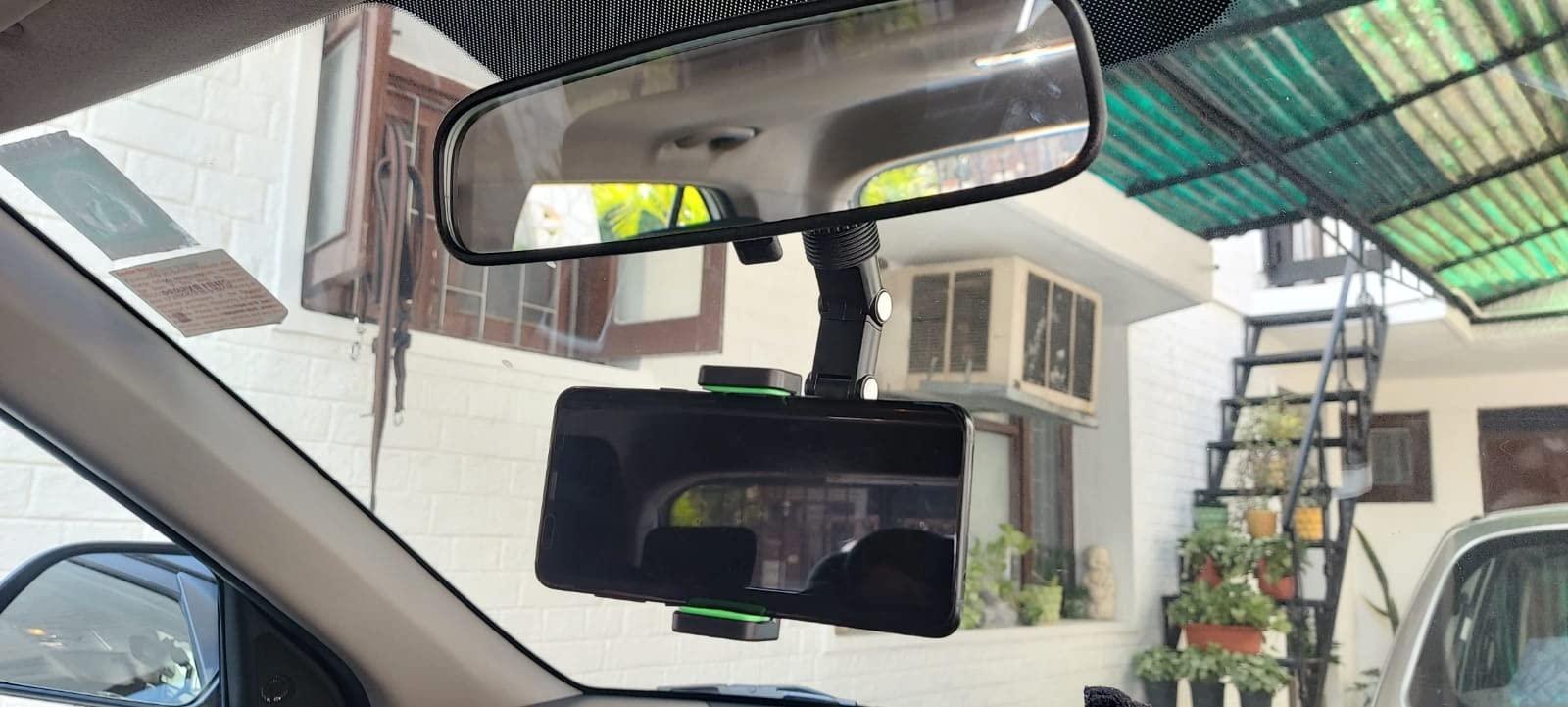 360° Rearview Mirror Mount Holder – Universal Truck & Car Phone Cradle