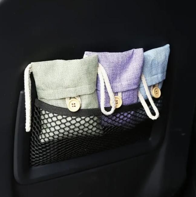 Pack of 2 Bamboo Charcoal Air Purifying Bags – Natural Car Odor Absorbers