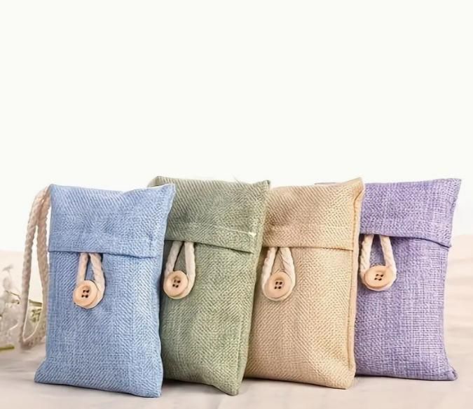Pack of 2 Bamboo Charcoal Air Purifying Bags – Natural Car Odor Absorbers