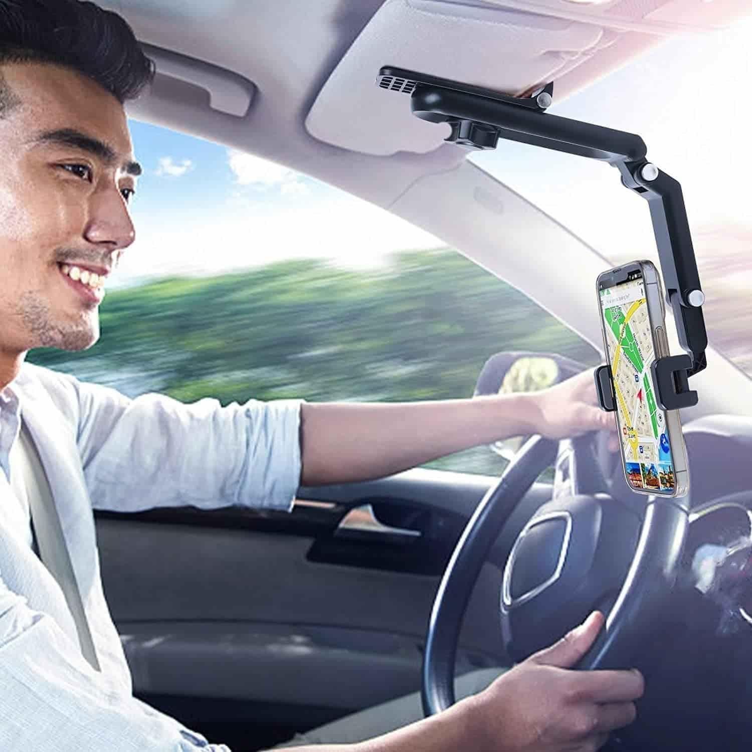 Car Visor Phone Holder – Universal Clip Mount, Hands-Free Cellphone Stand (Pack of 1)