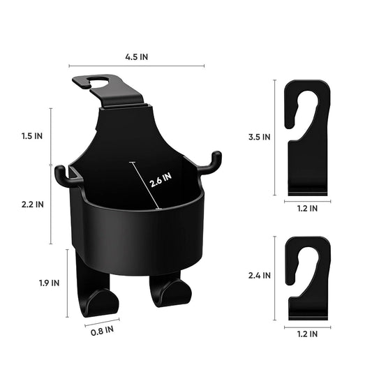 3 in 1 Universal Car Seat Headrest Hooks – Pack of 2, Heavy-Duty Organizer Hangers