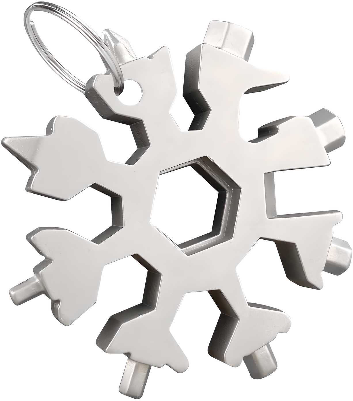 18‑in‑1 Multi-Tool | Stainless Steel Snowflake Screwdriver & Wrench — Compact Keychain Repair Tool