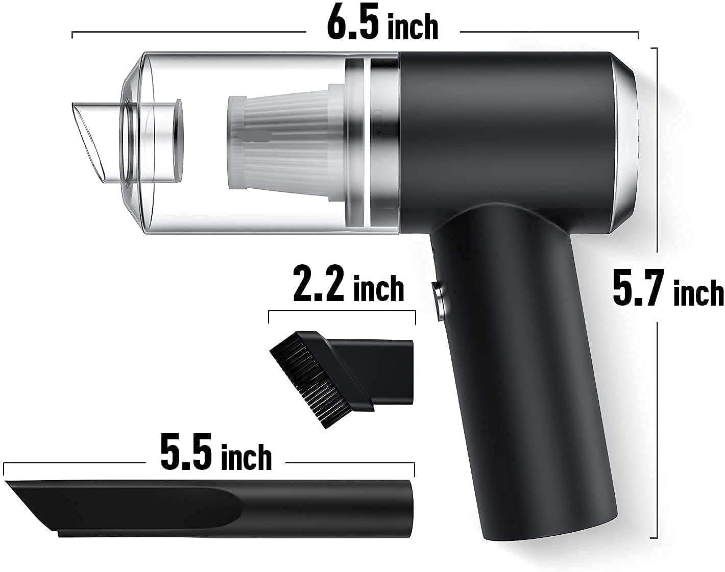 2-in-1 Portable Car Vacuum Cleaner – Dust Collection with Brush Attachment