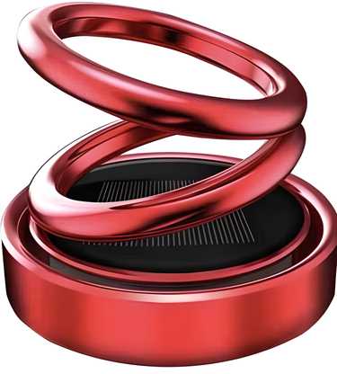 Solar Double-Ring Rotating Car Air Freshener – Solar-Powered Aromatherapy Ornament with Long-Lasting Organic French Fragrance