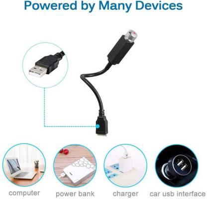 12V USB Star Atmosphere Lamp – 360° Rotating Car Ambient Light Projector (Single Piece)