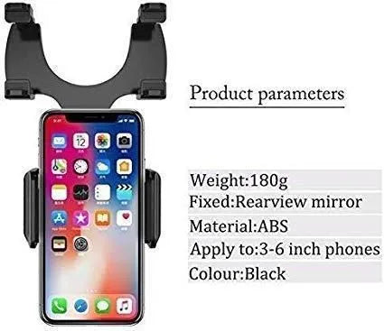 Universal Rearview Mirror Phone Mount – Auto Bracket Cradle