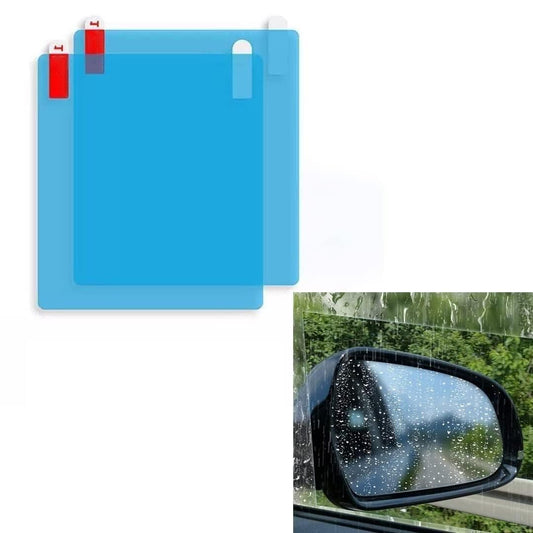 Waterproof Anti-Fog Rearview Mirror Film – Pack of 2