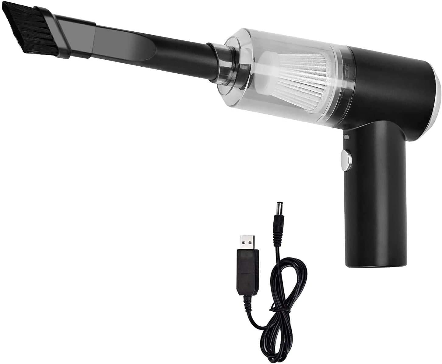 2-in-1 Portable Car Vacuum Cleaner – Dust Collection with Brush Attachment