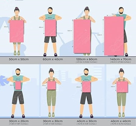 measurement sizes comparison for car cleaning cloth