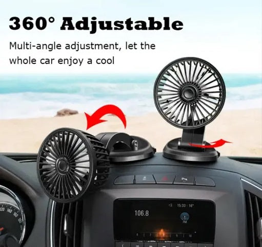 12V Electric Cooling Fan (Single Head, 360° Rotatable) – Car Air Circulator