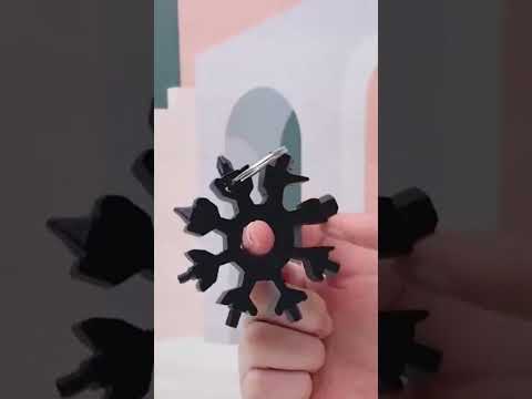 18‑in‑1 Multi-Tool | Stainless Steel Snowflake Screwdriver & Wrench — Compact Keychain Repair Tool