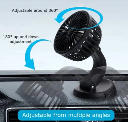 12V Electric Cooling Fan (Single Head, 360° Rotatable) – Car Air Circulator