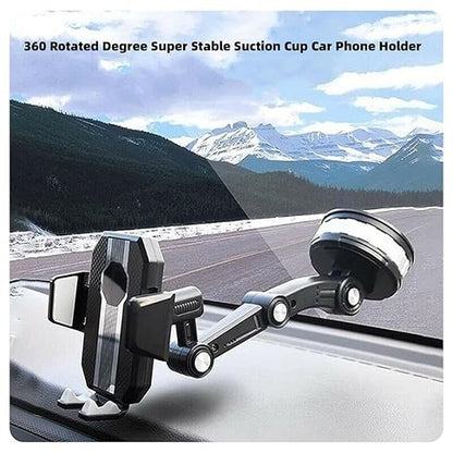 One‑Button Pop‑Up Suction Cup Phone Holder – 360° Rotating Dashboard & Windshield Mount