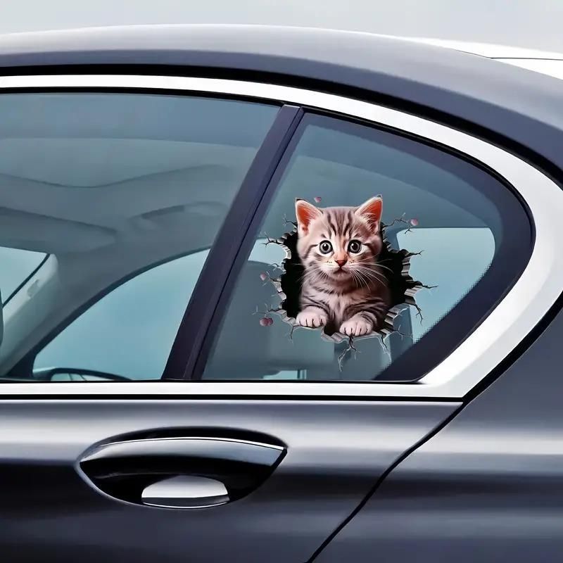 Durable Cat Pattern Self-Adhesive Vinyl Car Decal Sticker - Carokit 