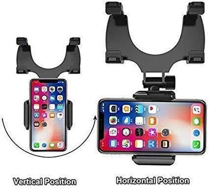 Universal Rearview Mirror Phone Mount – Auto Bracket Cradle