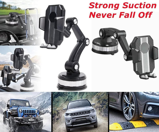 One‑Button Pop‑Up Suction Cup Phone Holder – 360° Rotating Dashboard & Windshield Mount