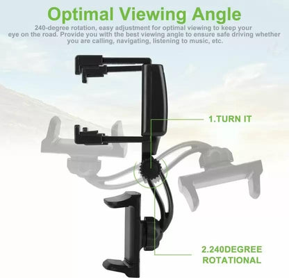 360° Rearview Mirror Mount Holder – Universal Truck & Car Phone Cradle
