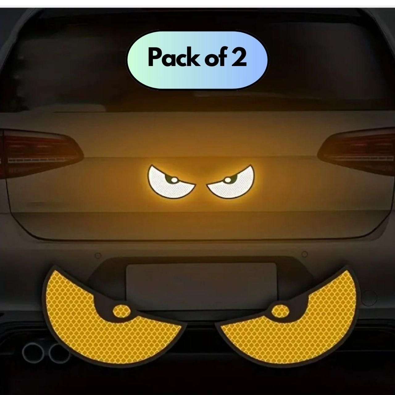 4 Pieces Monster Eyes Car Reflective Stickers Pack of 2 - Carokit 