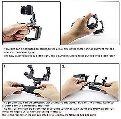 Universal Rearview Mirror Phone Mount – Auto Bracket Cradle