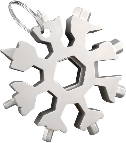 18‑in‑1 Multi-Tool | Stainless Steel Snowflake Screwdriver & Wrench — Compact Keychain Repair Tool - Carokit 