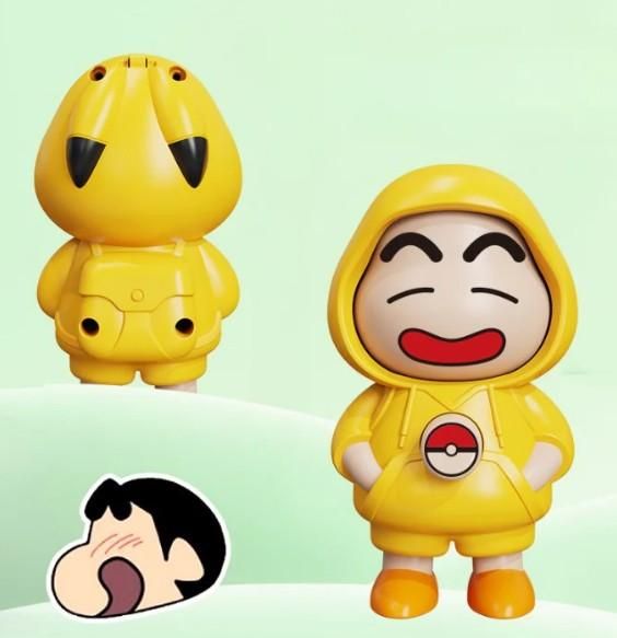 Shinchan Face-Changing Keychain – 3‑Expression Rotating Cartoon Keyring - Carokit