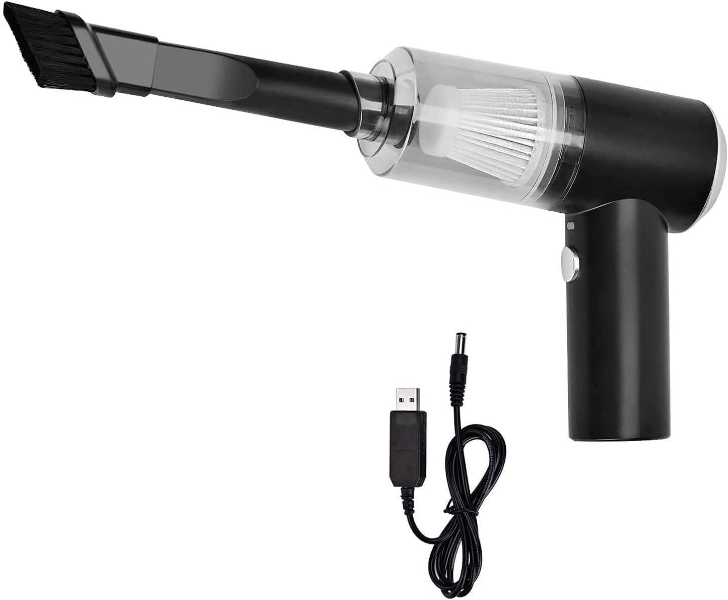 2-in-1 Portable Car Vacuum Cleaner – Dust Collection with Brush Attachment
