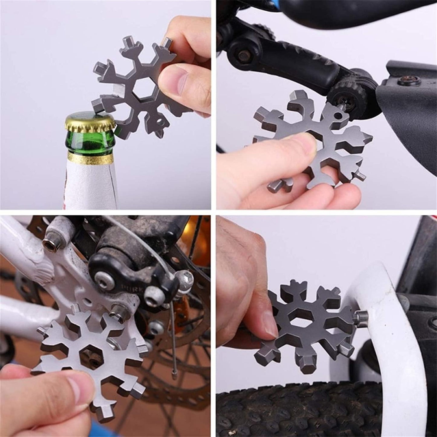 18‑in‑1 Multi-Tool | Stainless Steel Snowflake Screwdriver & Wrench — Compact Keychain Repair Tool - Carokit 