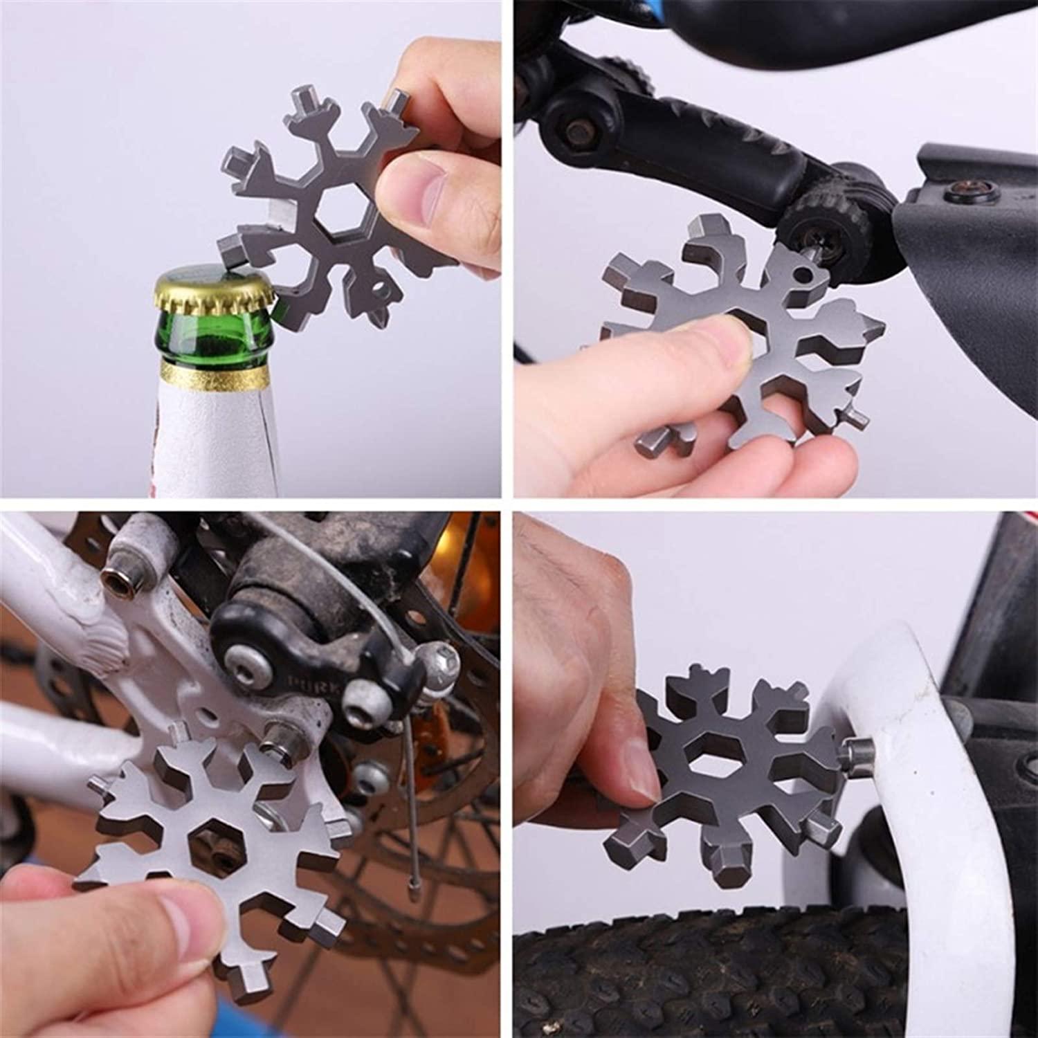 18‑in‑1 Multi-Tool | Stainless Steel Snowflake Screwdriver & Wrench — Compact Keychain Repair Tool - Carokit 