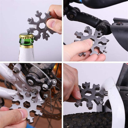 18‑in‑1 Multi-Tool | Stainless Steel Snowflake Screwdriver & Wrench — Compact Keychain Repair Tool - Carokit 