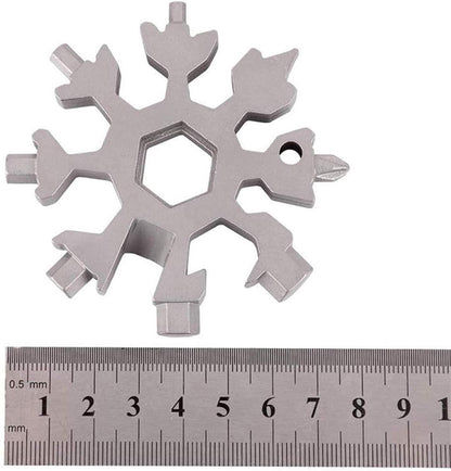 18‑in‑1 Multi-Tool | Stainless Steel Snowflake Screwdriver & Wrench — Compact Keychain Repair Tool - Carokit 