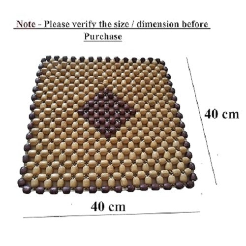 beige wooden bead acupressure mat close-up showing natural wood bead arrangement | Carokit India