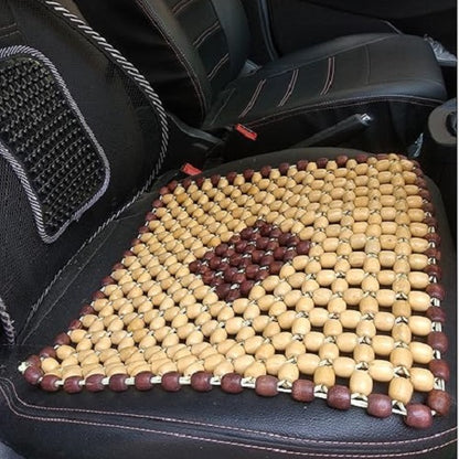 wooden bead acupressure seat mat showing air-gap spacing design for ventilation | Carokit India
