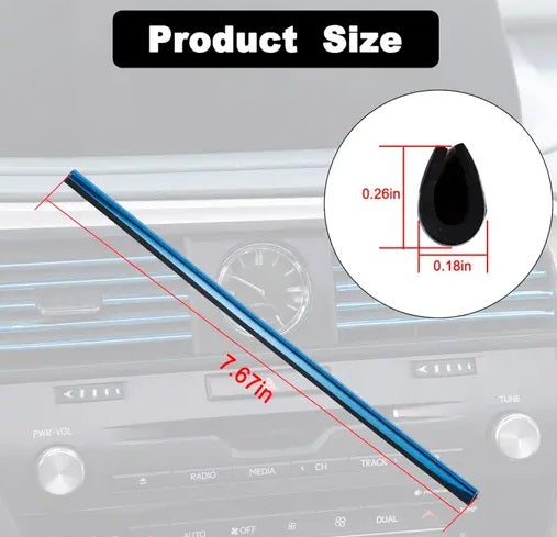 10-Pc Universal Blue Air Vent Decoration Strips – Trim Accessory - Carokit