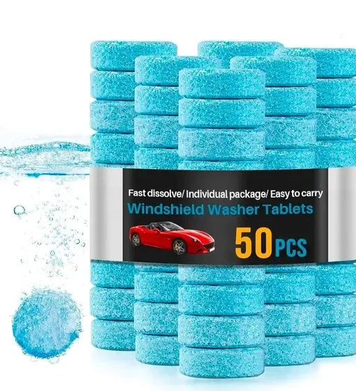 50 Pcs Car Wiper Detergent Effervescent Tablets – Windshield Glass Cleaner - Carokit 