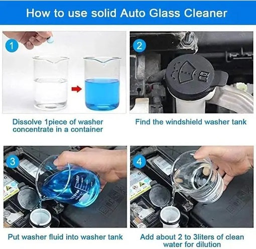 50 Pcs Car Wiper Detergent Effervescent Tablets – Windshield Glass Cleaner - Carokit 