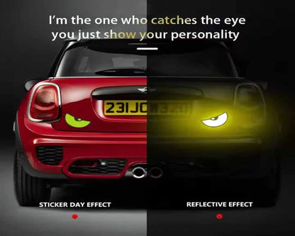 Car with reflective and sticker day effect on a dark background