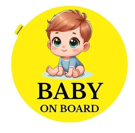 “Baby On Board” Kids Safety Warning Window Sign – PVC Sticker - Carokit
