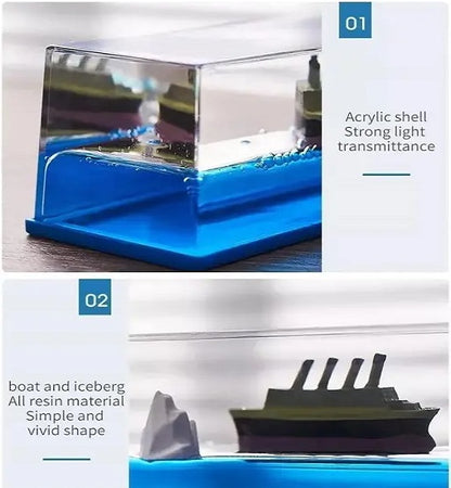 Liquid Wave Titanic Dashboard Showpiece – Acrylic & Resin - Carokit