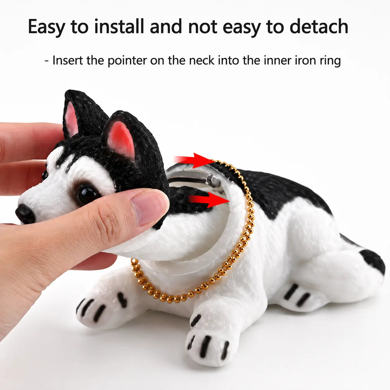 installation process for cute bobblehead dog dashboard decoration car accessory | Carokit India