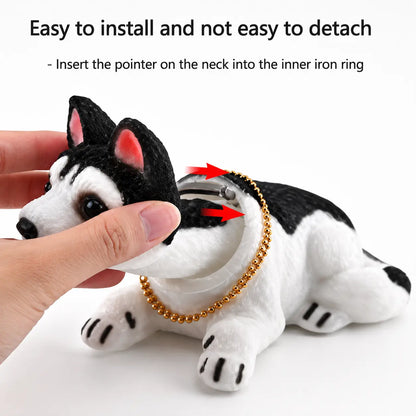 installation process for cute bobblehead dog dashboard decoration car accessory | Carokit India